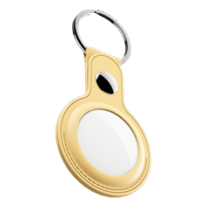 KeyBudz AirTag Keyring - skórzane etui ochronne do AirTag 2- pack (pastel yellow)